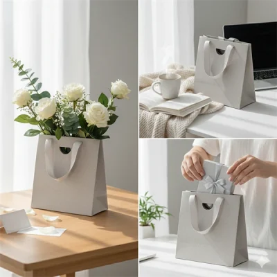 Premium Cut Out Handle Paper Shopper Bags - Bulk Wholesale for Retail & Boutique