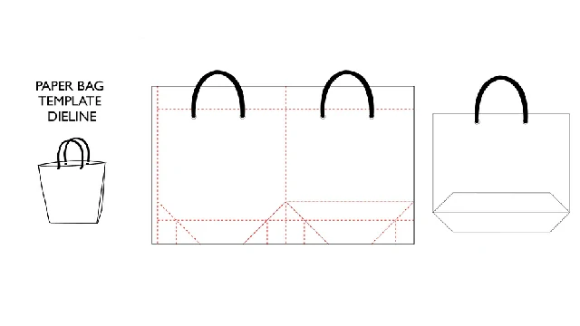 Boat Shaped Paper Bag Layout