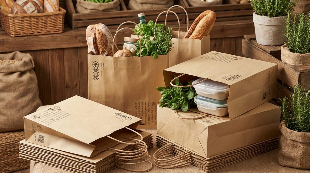 brown kraft paper shopper bags bulk