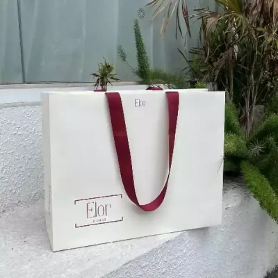 Custom Printed Paper Shopping Bags With Handles For High-End Retail Boutiques