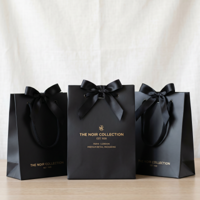 Luxury Matte Laminated Boutique Euro Totes with Ribbon Closures - Premium Retail Packaging