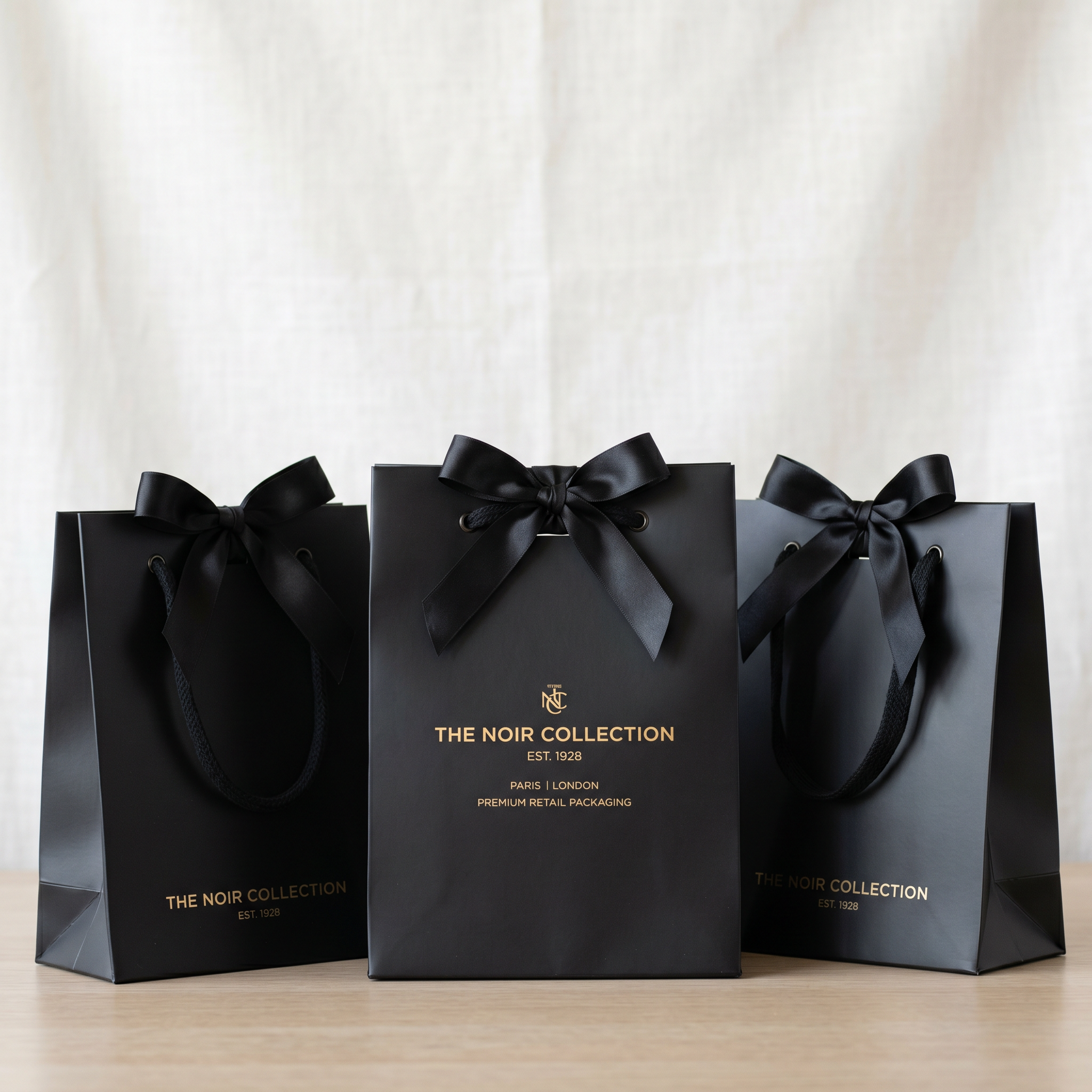 Luxury Matte Laminated Boutique Euro Totes with Ribbon Closures - Premium Retail Packaging